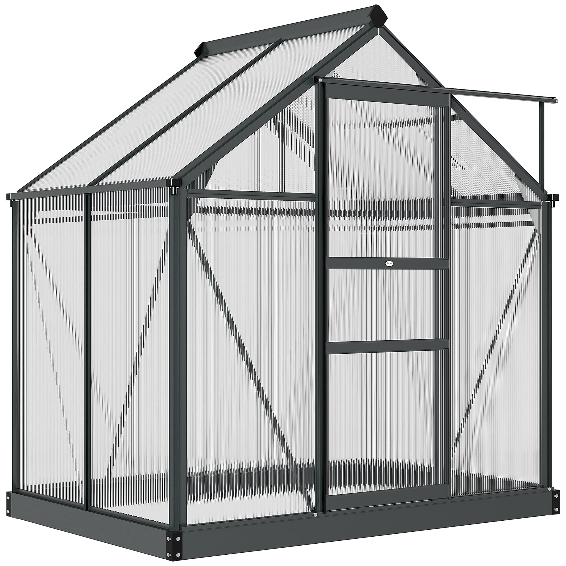Outdoor Greenhouse Kit - 6.2' x 4.3' Grey Aluminum-DECOROLALA