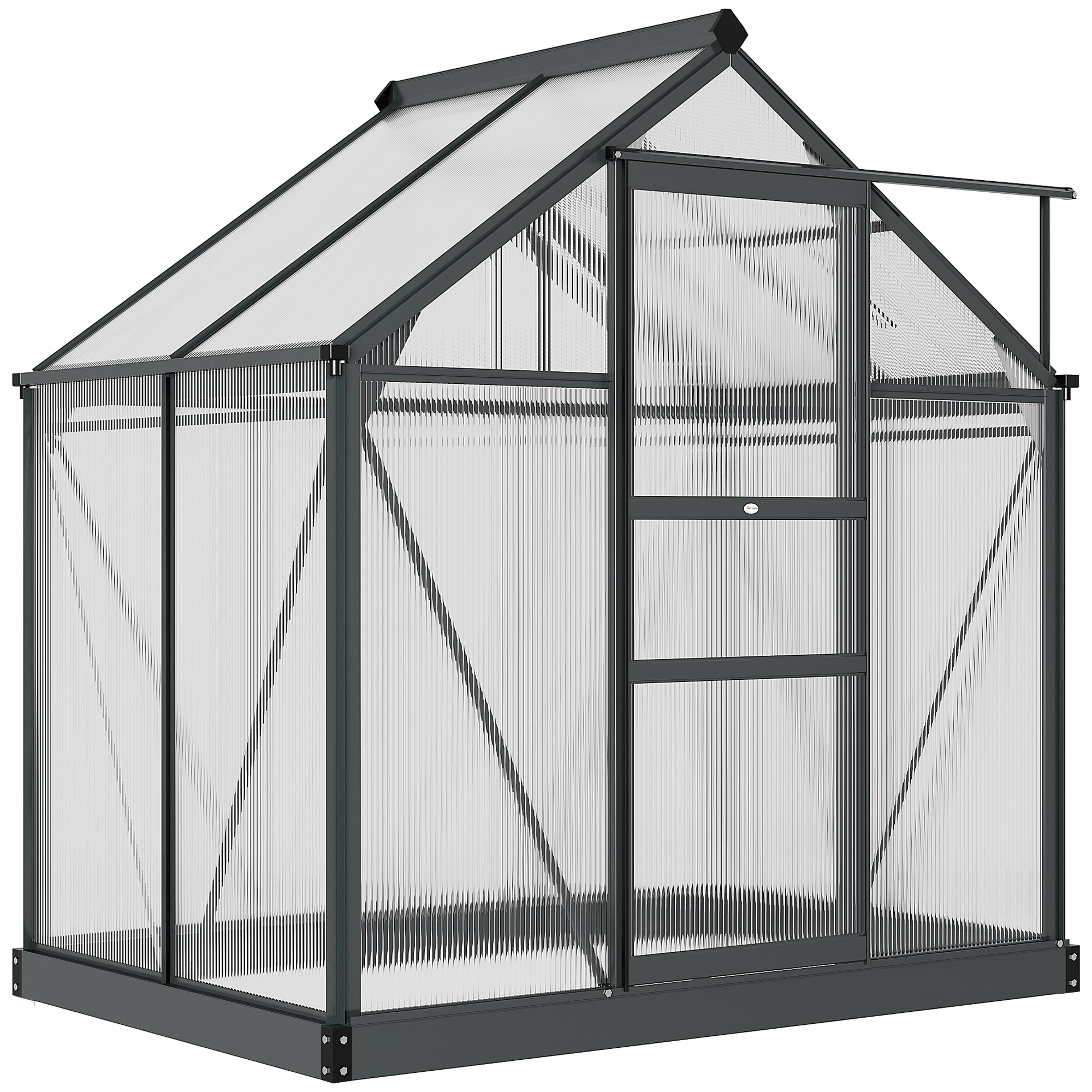 Outdoor Greenhouse Kit - 6.2' x 4.3' Grey Aluminum-DECOROLALA