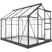 Outdoor Greenhouse Kit - 6.2' x 8.3' Grey Aluminum PC Board-DECOROLALA
