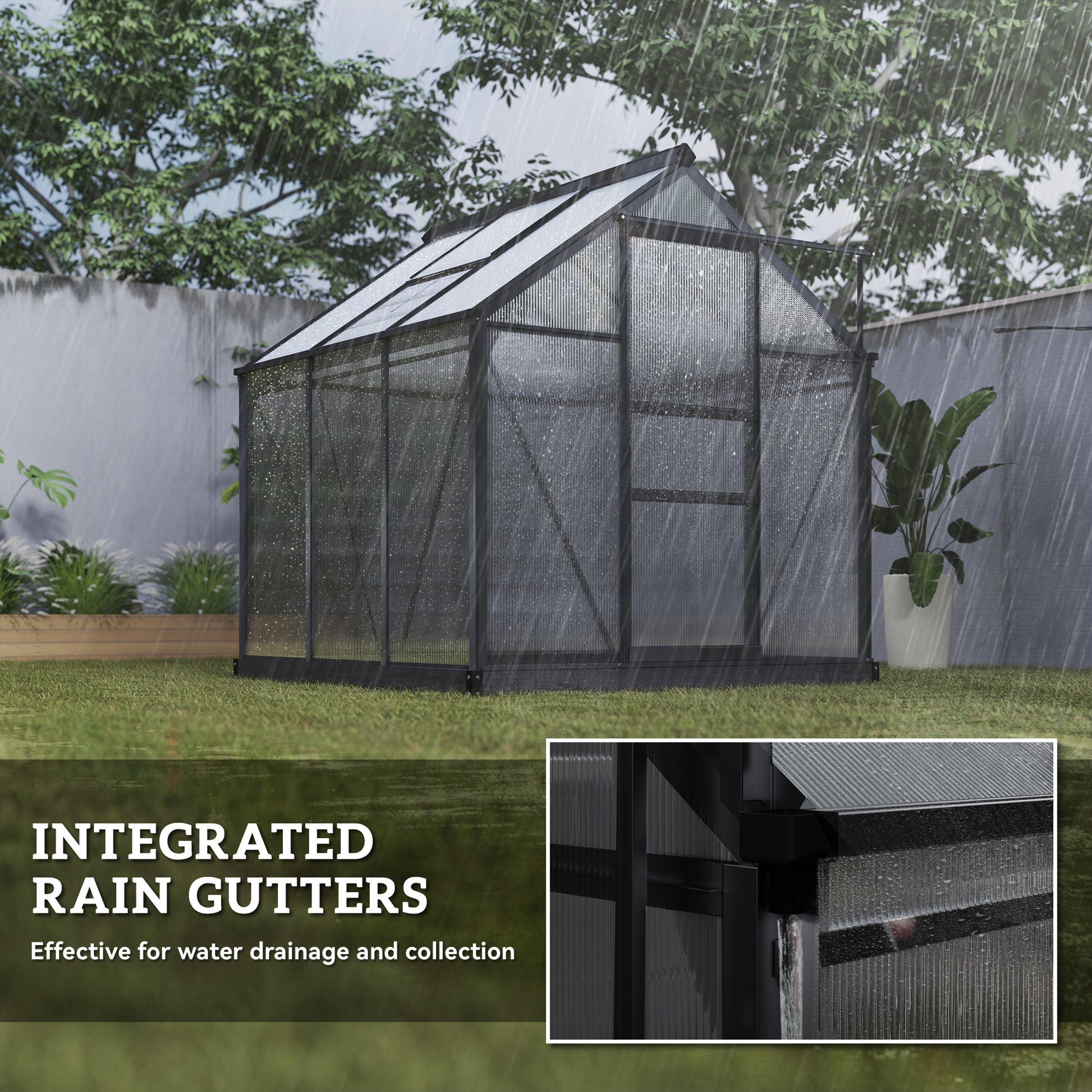 Outdoor Greenhouse Kit - Grey 6.2' x 6.3' x 6.6'-DECOROLALA