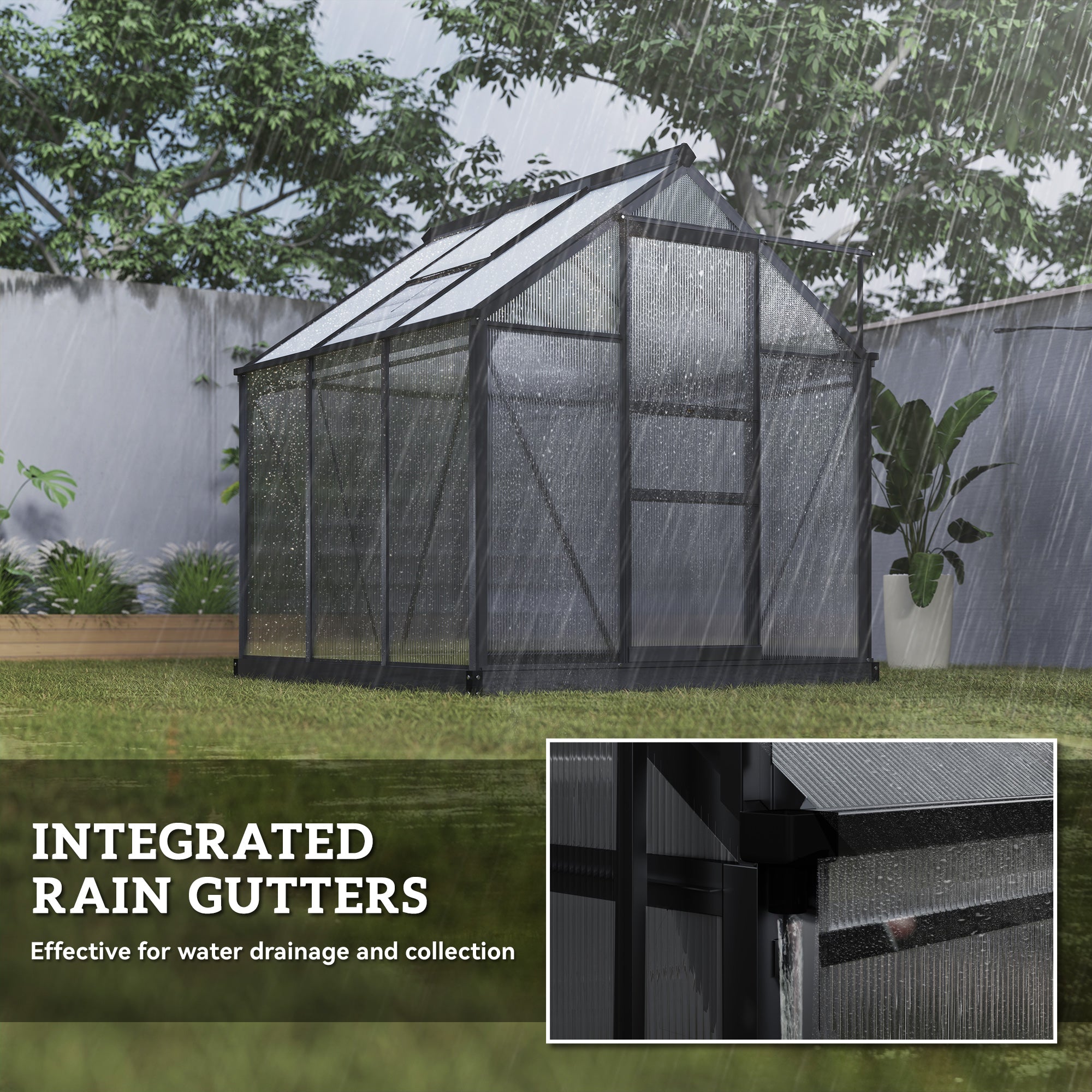 Outdoor Greenhouse Kit - Grey 6.2' x 6.3' x 6.6'-DECOROLALA