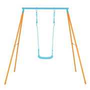 Heavy Duty Metal Toddler Swing Set with Stand - Adjustable Height
