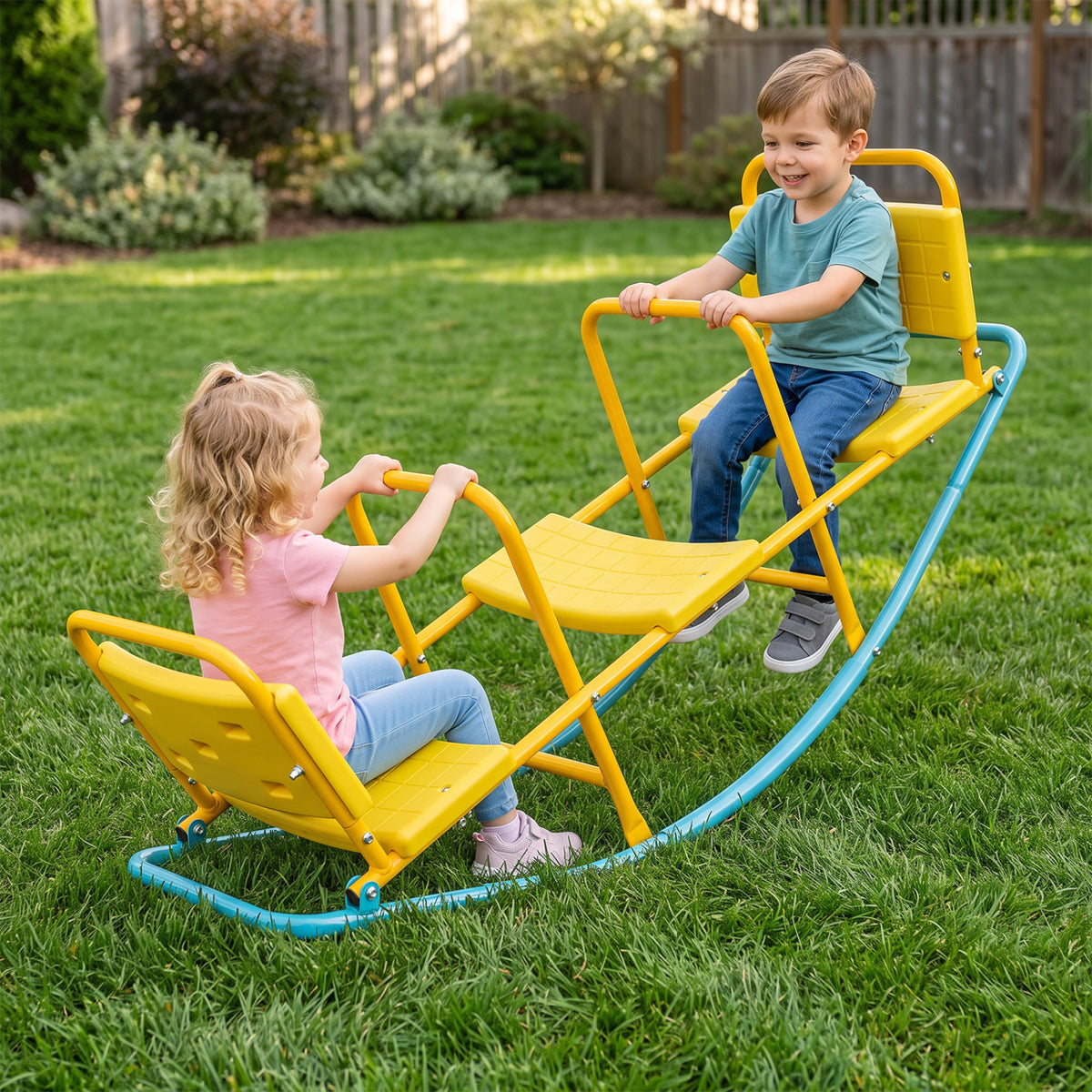 Outdoor Kids Seesaw Swivel Teeter for 3 to 8 Years Old