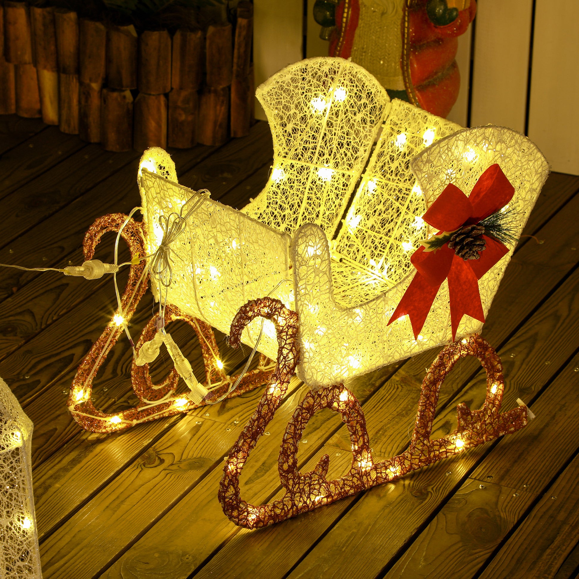 Outdoor Lighted Reindeer - 170 LED Warm White Christmas Decor-Home Furnishings > Holiday & Seasonal > Christmas Decorations > Christmas Deer Lights-DECOROLALA