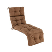 Outdoor Lounge Chaise Cushion with String Ties for Garden Poolside-Brown-Outdoor Furniture Accessories-DECOROLALA
