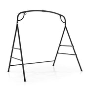 Outdoor Metal Swing Stand with 4 Support Bars and 2 Hanging Ways-Black-Porch Swings-DECOROLALA