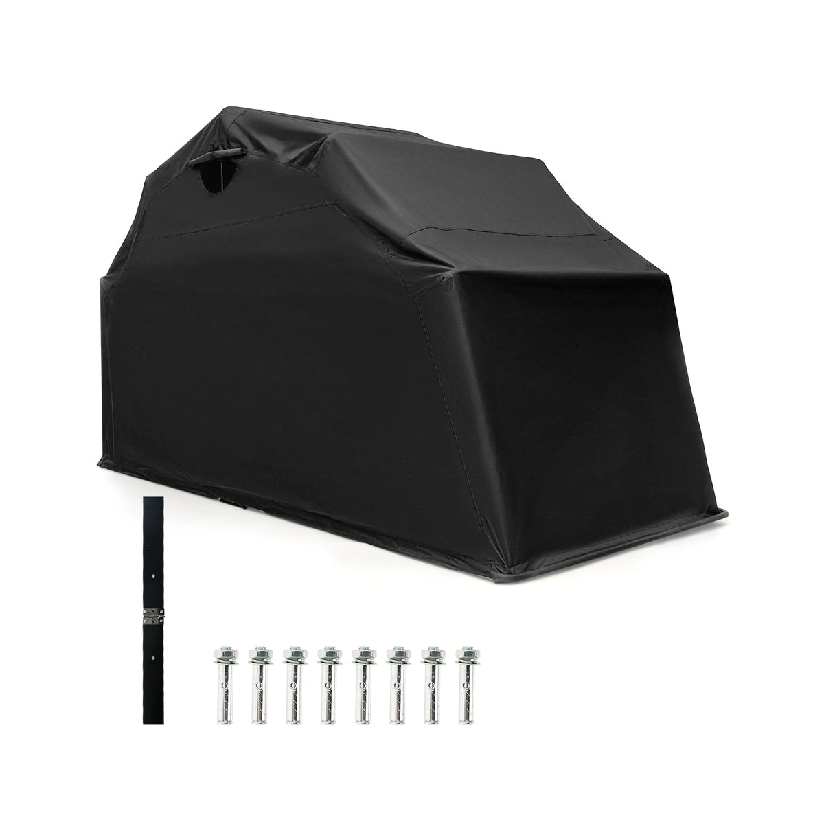 Outdoor Motorcycle Shelter Waterproof Motorbike Storage Tent with Cover-Black-Carports-DECOROLALA