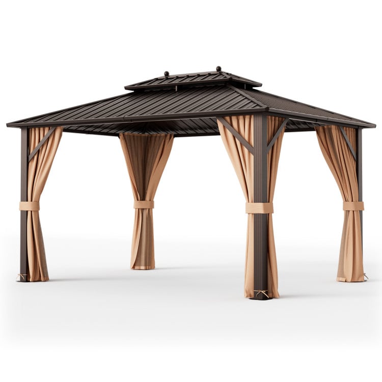 Outdoor Oasis Ultimate Combo: All-Weather Rattan Seating Set with Hardtop Gazebo Shelter-Patio Furniture Sets-DECOROLALA