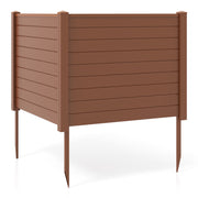 Outdoor PVC Air Conditioner Fence with 20 Inch Long Stakes-Brown-Outdoor Privacy Screens-DECOROLALA