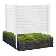 Outdoor PVC Air Conditioner Fence with 20 Inch Long Stakes-White-Outdoor Privacy Screens-DECOROLALA