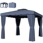 Outdoor Patio Gazebo 10x10 - Dark Blue-DECOROLALA