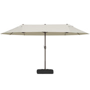 Outdoor Patio Umbrella - 15' Sunshade Steel with Lift, Cream-DECOROLALA
