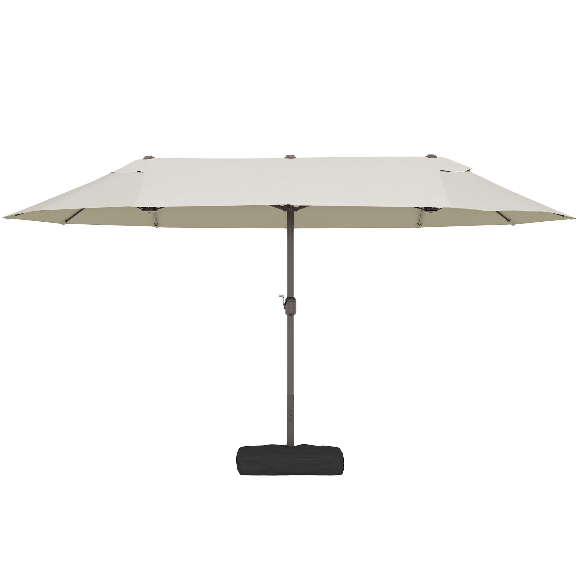 Outdoor Patio Umbrella - 15' Sunshade Steel with Lift, Cream-DECOROLALA
