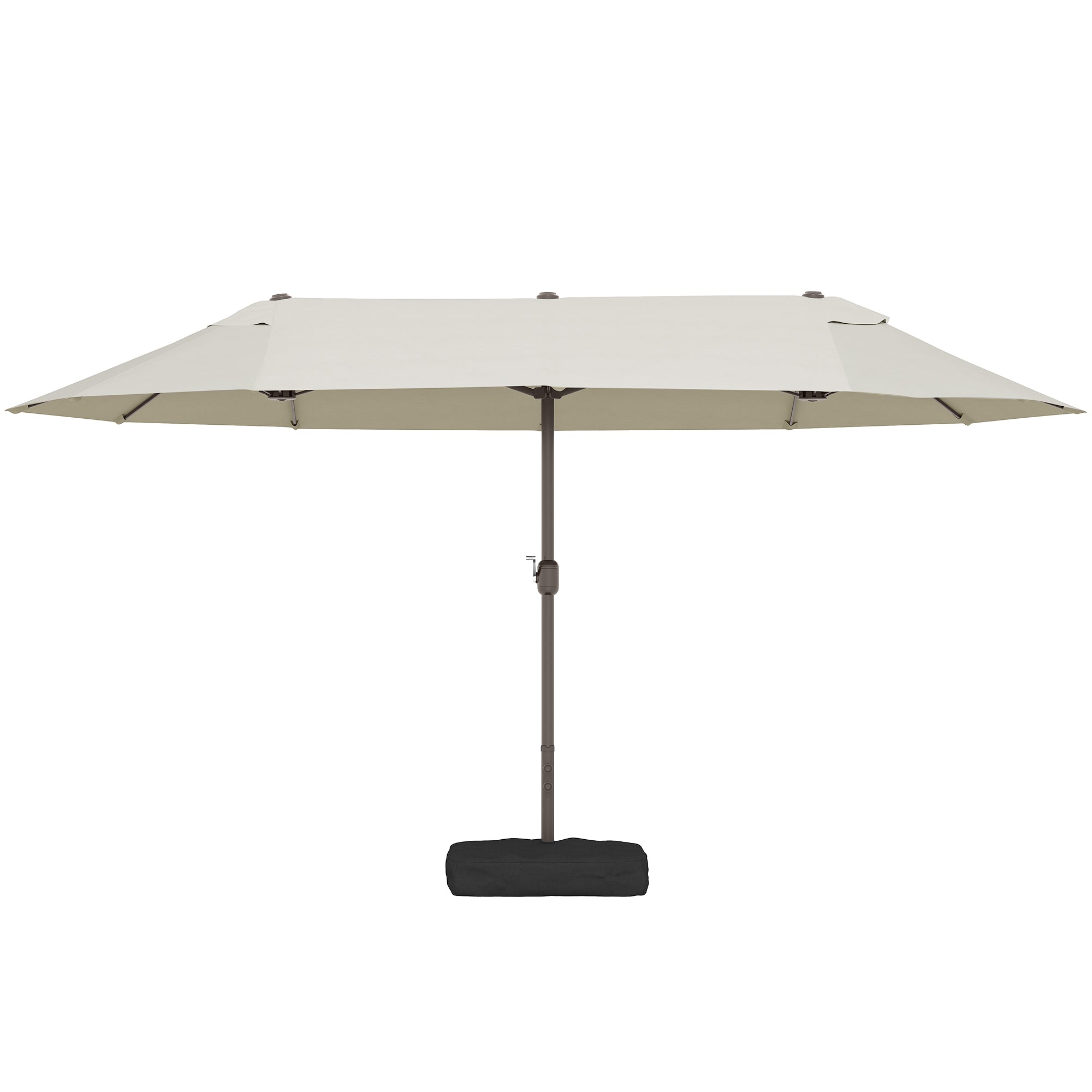 Outdoor Patio Umbrella - 15' Sunshade Steel with Lift, Cream-DECOROLALA