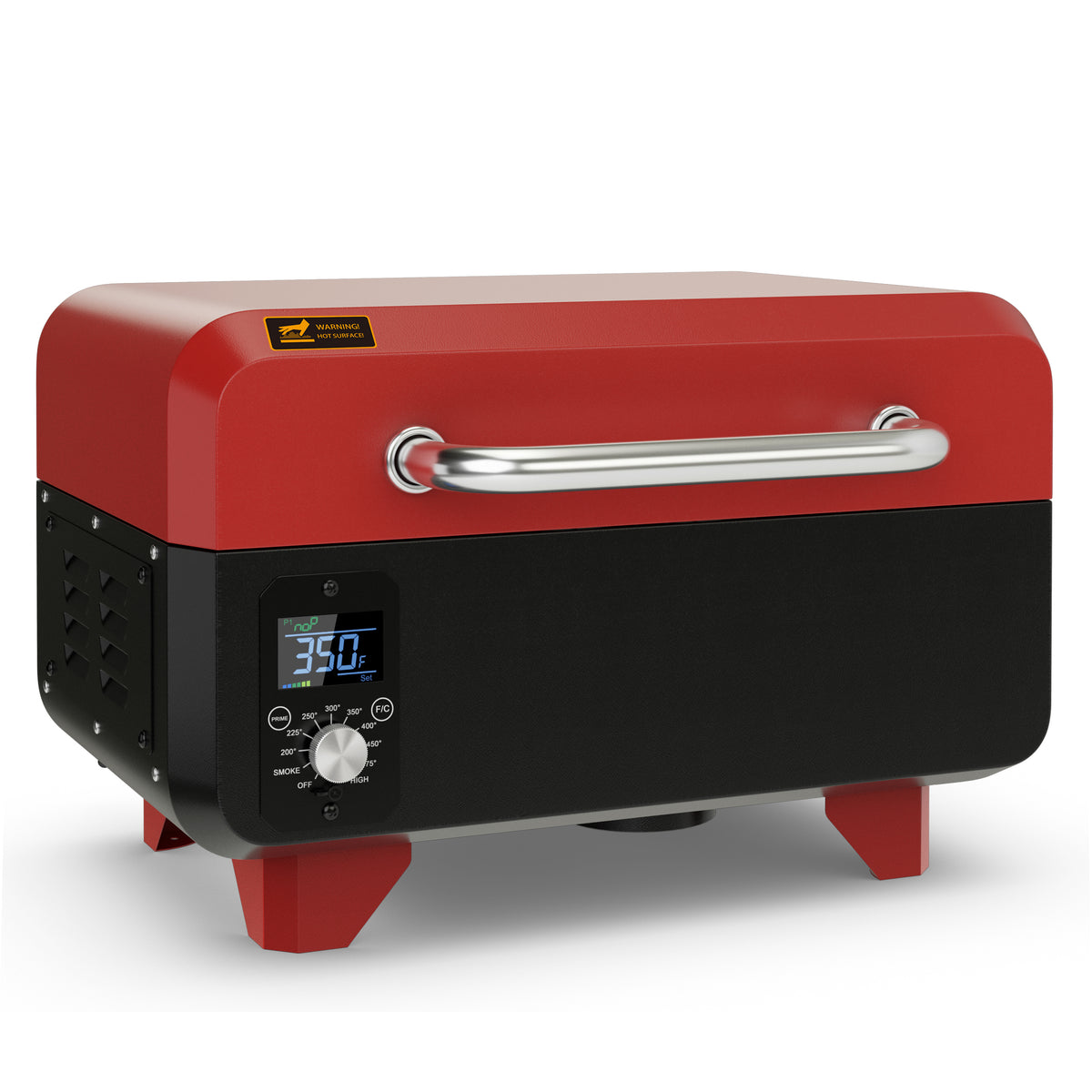 Outdoor Portable Tabletop Pellet Grill and Smoker with Digital Control System for BBQ-Red-Outdoor Grills-DECOROLALA