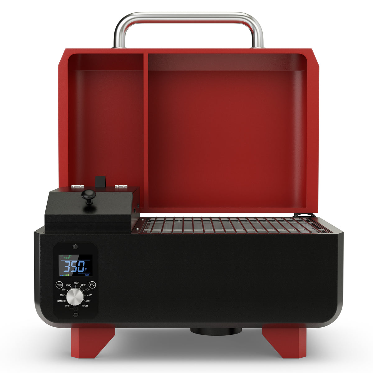 Outdoor Portable Tabletop Pellet Grill and Smoker with Digital Control System for BBQ-Red-Outdoor Grills-DECOROLALA