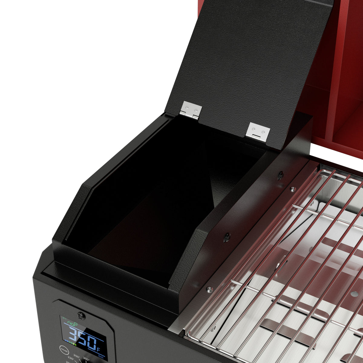 Outdoor Portable Tabletop Pellet Grill and Smoker with Digital Control System for BBQ-Red-Outdoor Grills-DECOROLALA