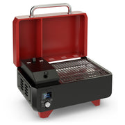 Outdoor Portable Tabletop Pellet Grill and Smoker with Digital Control System for BBQ-Red-Outdoor Grills-DECOROLALA