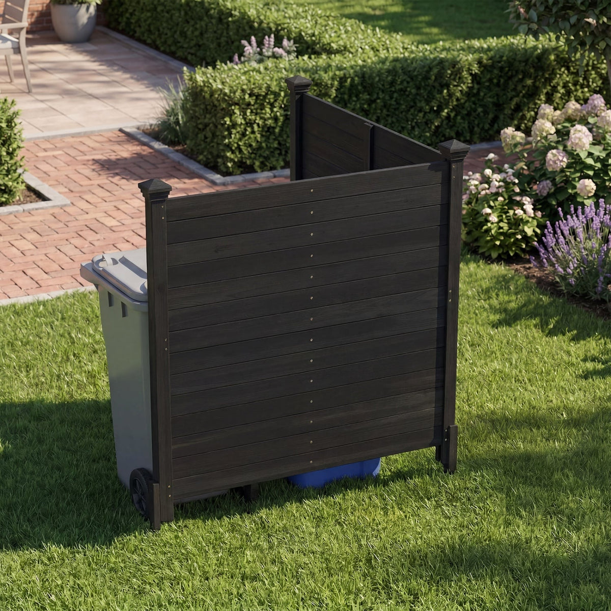 Outdoor Privacy Air Conditioner Fence for Outside and Backyard-Black-Outdoor Privacy Screens-DECOROLALA