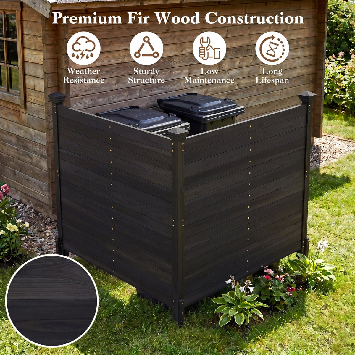 Outdoor Privacy Air Conditioner Fence for Outside and Backyard-Black-Outdoor Privacy Screens-DECOROLALA