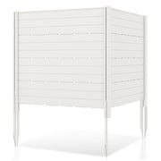 Outdoor Privacy Fence Screen with 5 Ground Stakes for Garden Yard Patio-White-Outdoor Privacy Screens-DECOROLALA