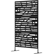 Outdoor Privacy Screen - Black Steel Trellis 48" x 78"-DECOROLALA