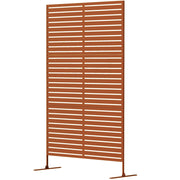 Outdoor Privacy Screen - Brown 48" Metal Garden Trellis-DECOROLALA