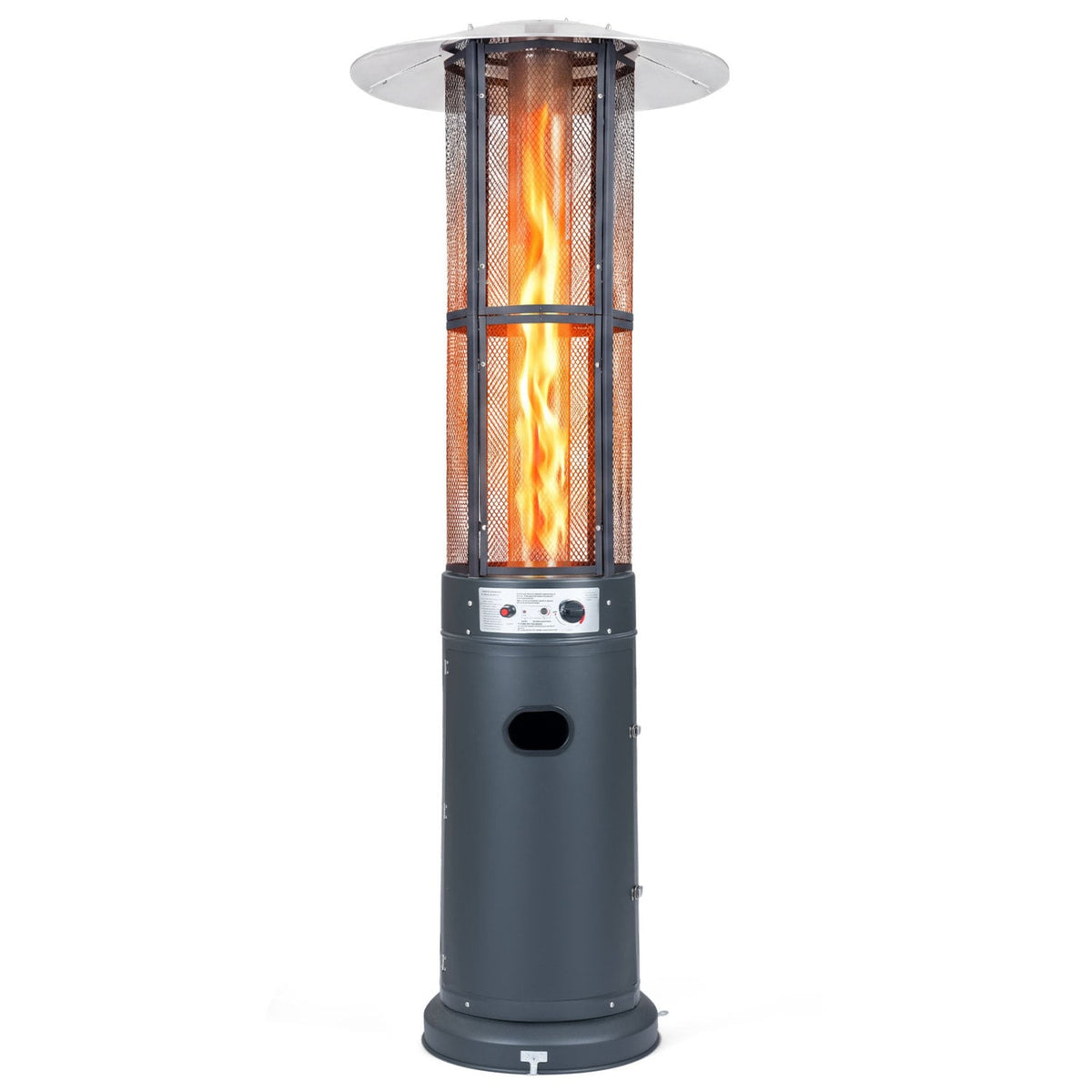Outdoor Propane Patio Heater with Glass Tube and Tilt-Over Protection-Darkgray-Patio Heaters-DECOROLALA