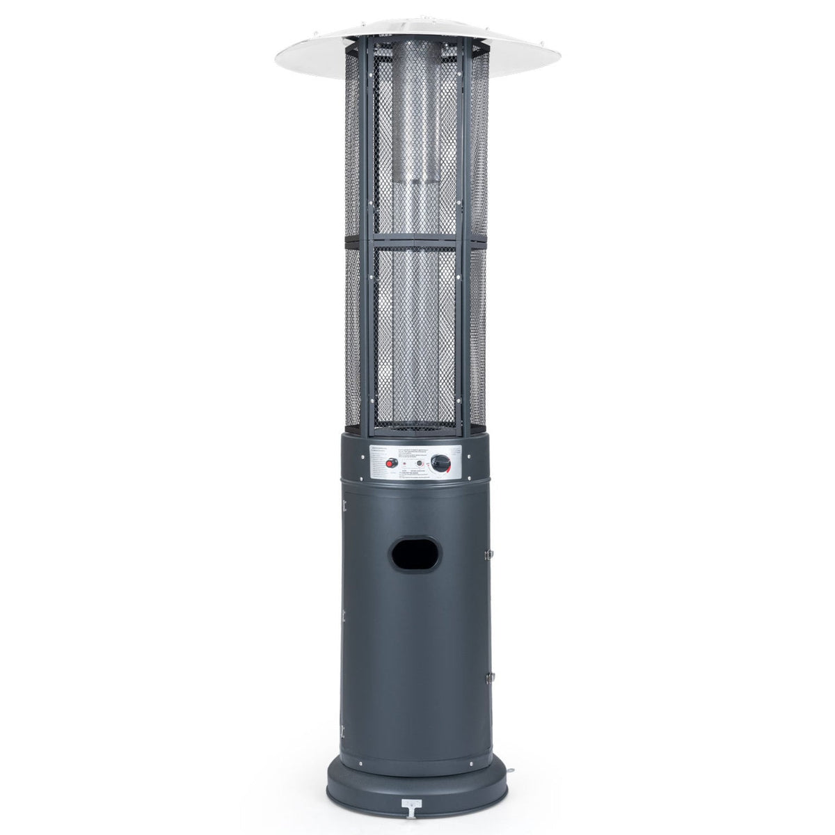 Outdoor Propane Patio Heater with Glass Tube and Tilt-Over Protection-Darkgray-Patio Heaters-DECOROLALA