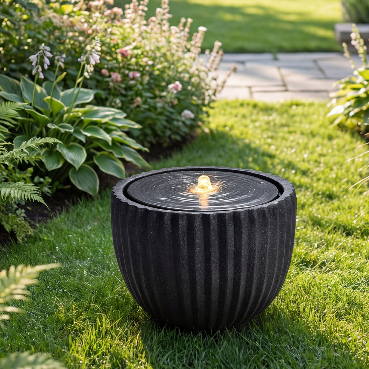 Outdoor Round Sphere Water Fountain with Pump for Garden-Outdoor Water Fountains-DECOROLALA