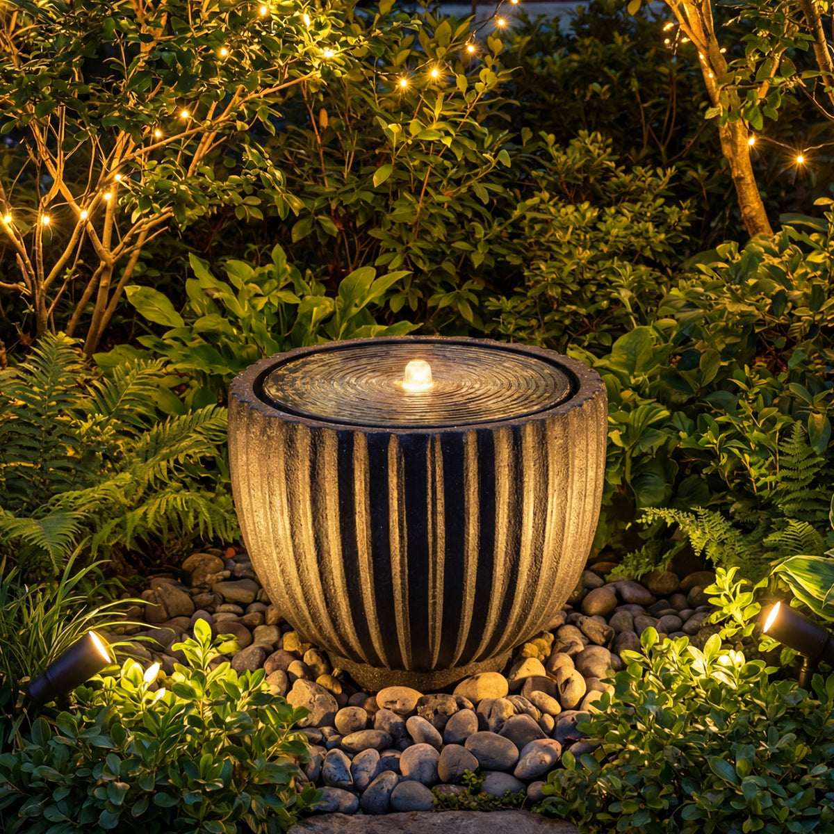 Outdoor Round Sphere Water Fountain with Pump for Garden-Outdoor Water Fountains-DECOROLALA