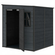 Outdoor Storage Shed - 6x6 Dark Grey Lockable Garden Shed-Patio & Garden > Lawn & Garden > Sheds-DECOROLALA