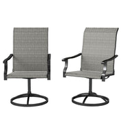 Outdoor Swivel Dining Chairs Set of 2 - Grey Mesh-DECOROLALA