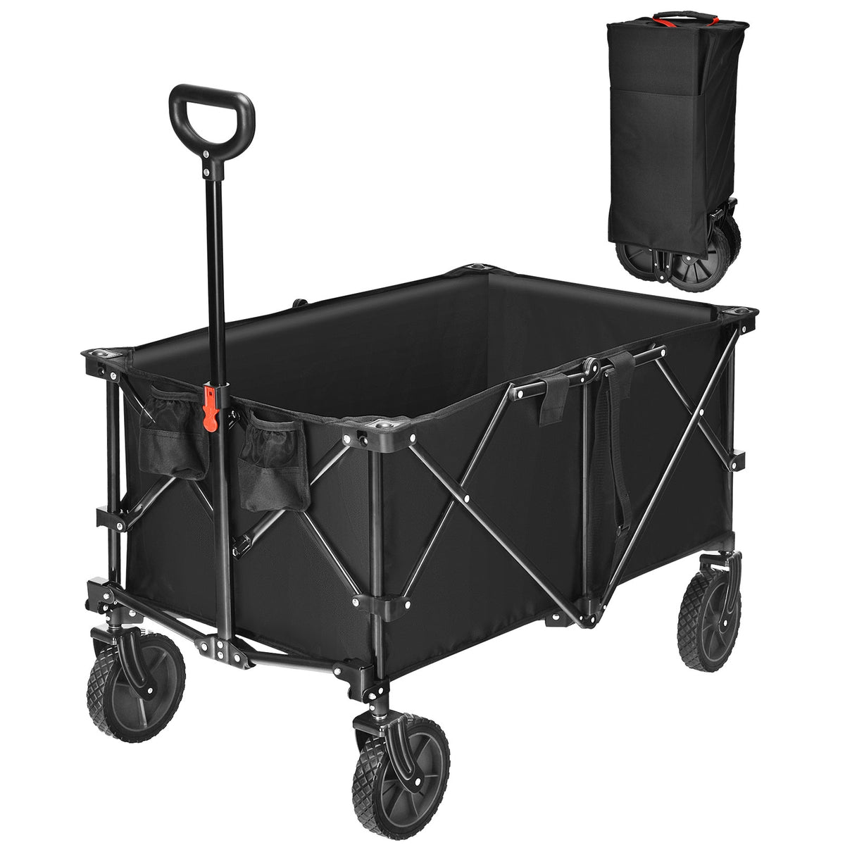 Outdoor Utility Garden Trolley Buggy -Dark Black-Garden Carts-DECOROLALA