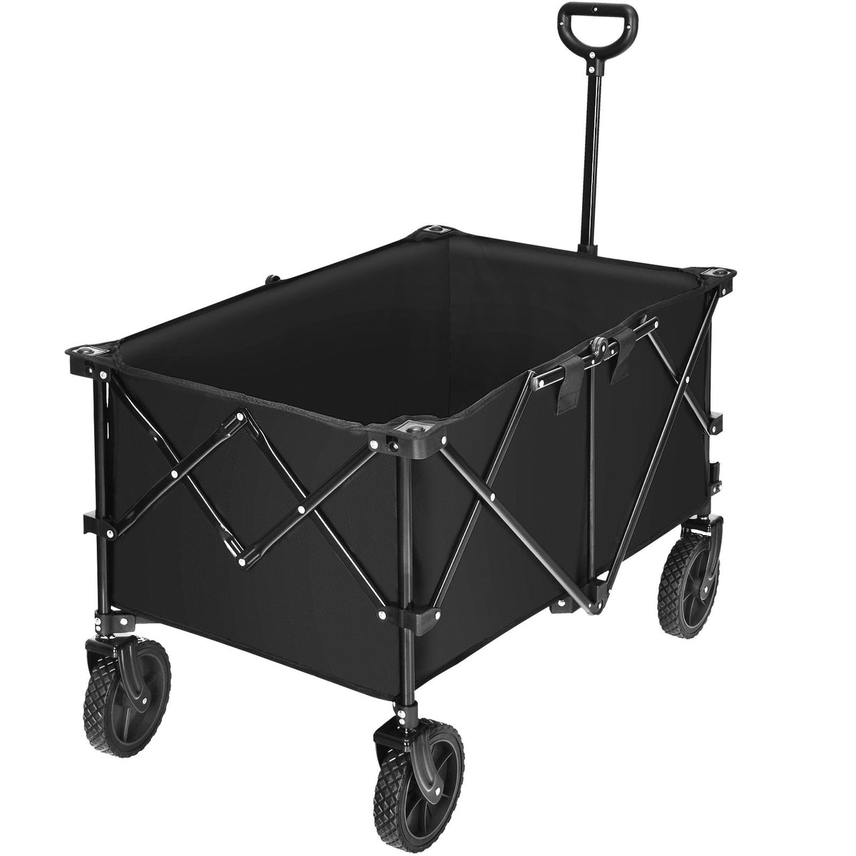 Outdoor Utility Garden Trolley Buggy -Dark Black-Garden Carts-DECOROLALA