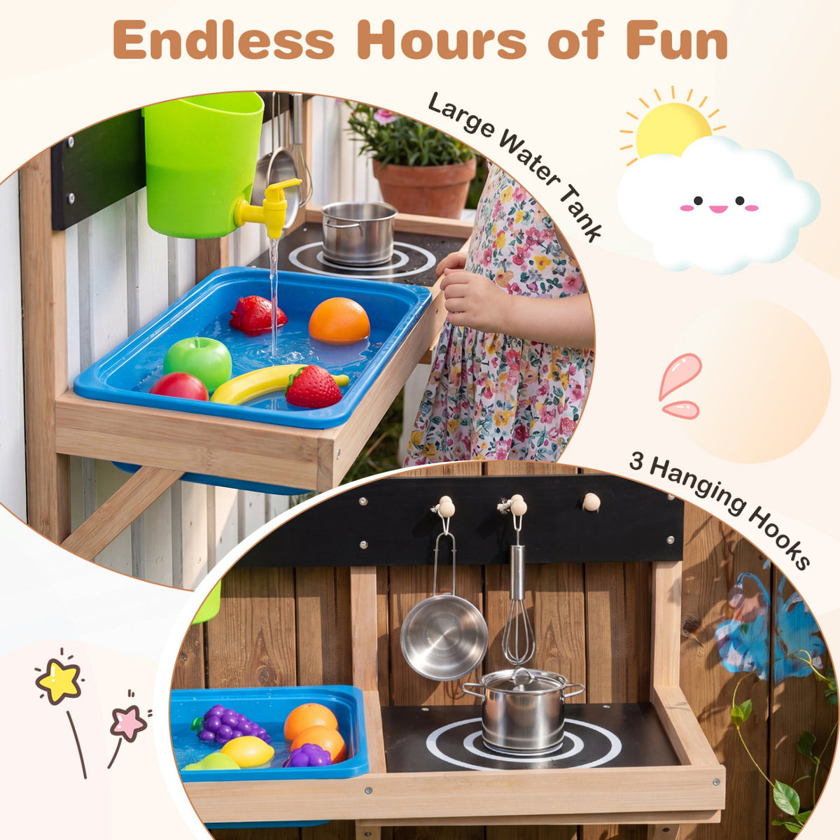 Cuisine de boue murale extérieure pour enfants à partir de 3 ans