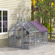 Outdoor Wooden Cat Enclosure - Grey 56 sq ft Feral Cat House-Cats-DECOROLALA