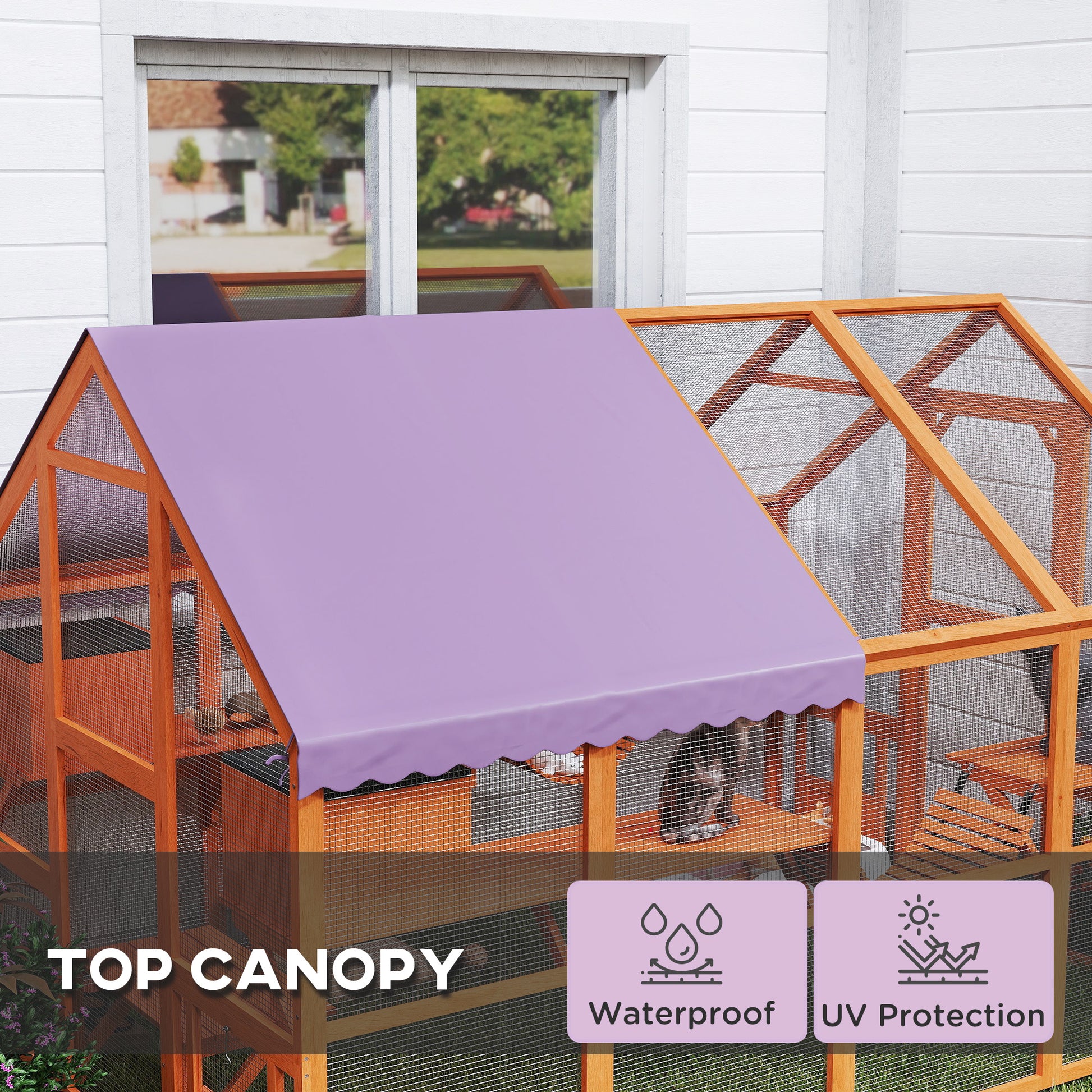 Outdoor Wooden Cat Enclosure - Orange 56 sq ft Catio-DECOROLALA