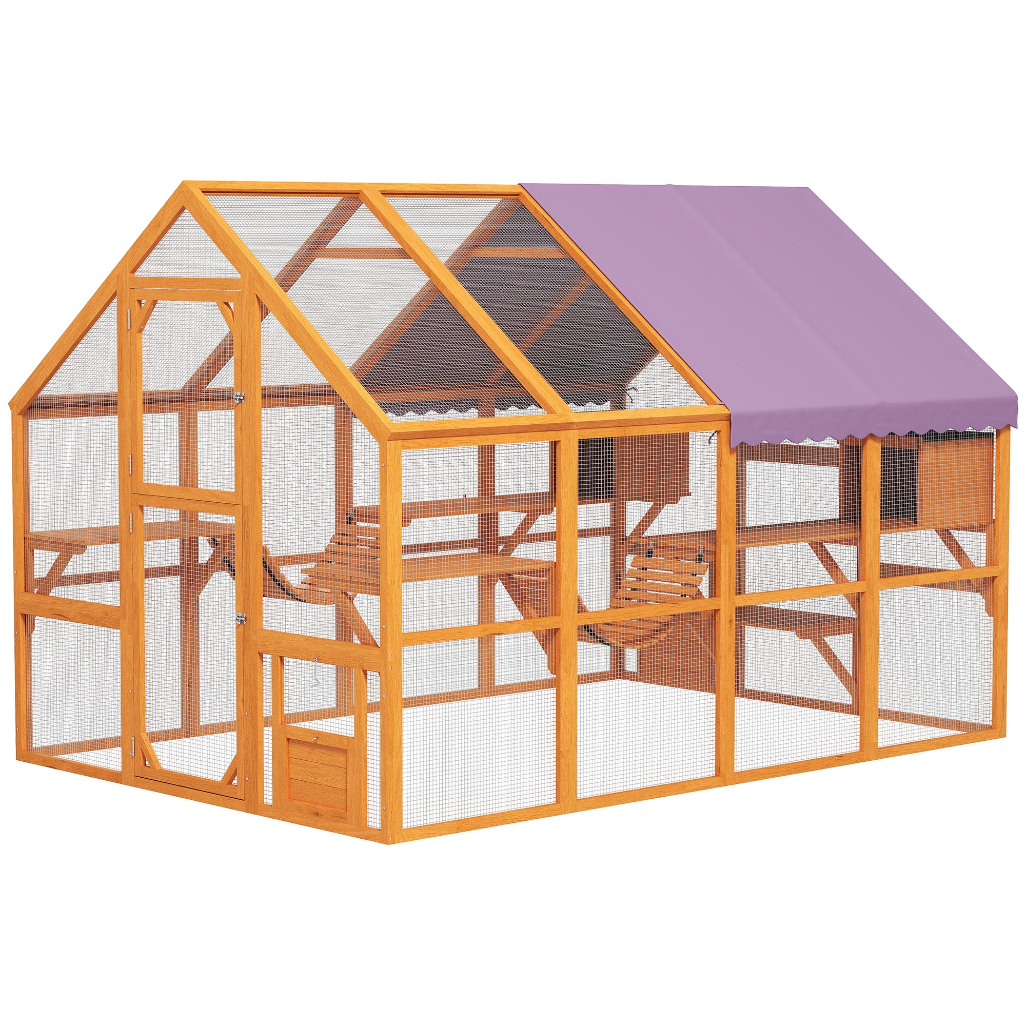 Outdoor Wooden Cat Enclosure - Orange 56 sq ft Catio-DECOROLALA