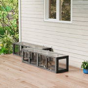 Outdoor Wooden Cat Tunnel - Grey 60" Extendable Pet Run Enclosure-Cats-DECOROLALA