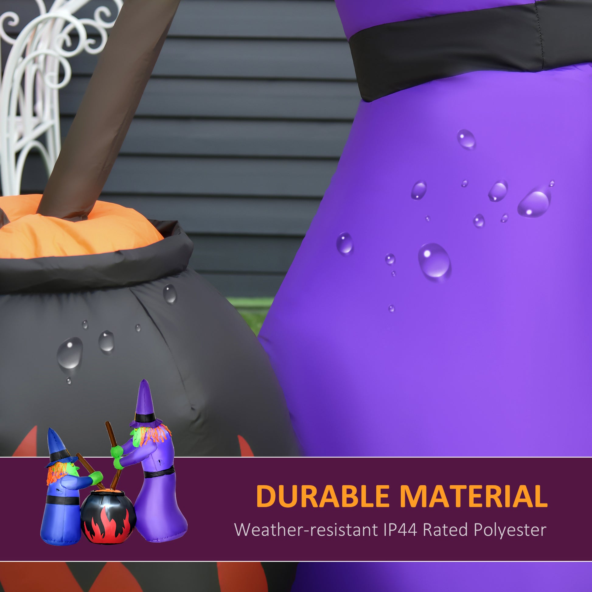 Outdoor Yard Colorful 5.5ft Blow Up Inflatable Halloween Two Old Witch and Magical Potions Decoration with LED for Indoor Outdoor House Party Display-Home Furnishings > Holiday & Seasonal > Halloween Decorations-DECOROLALA