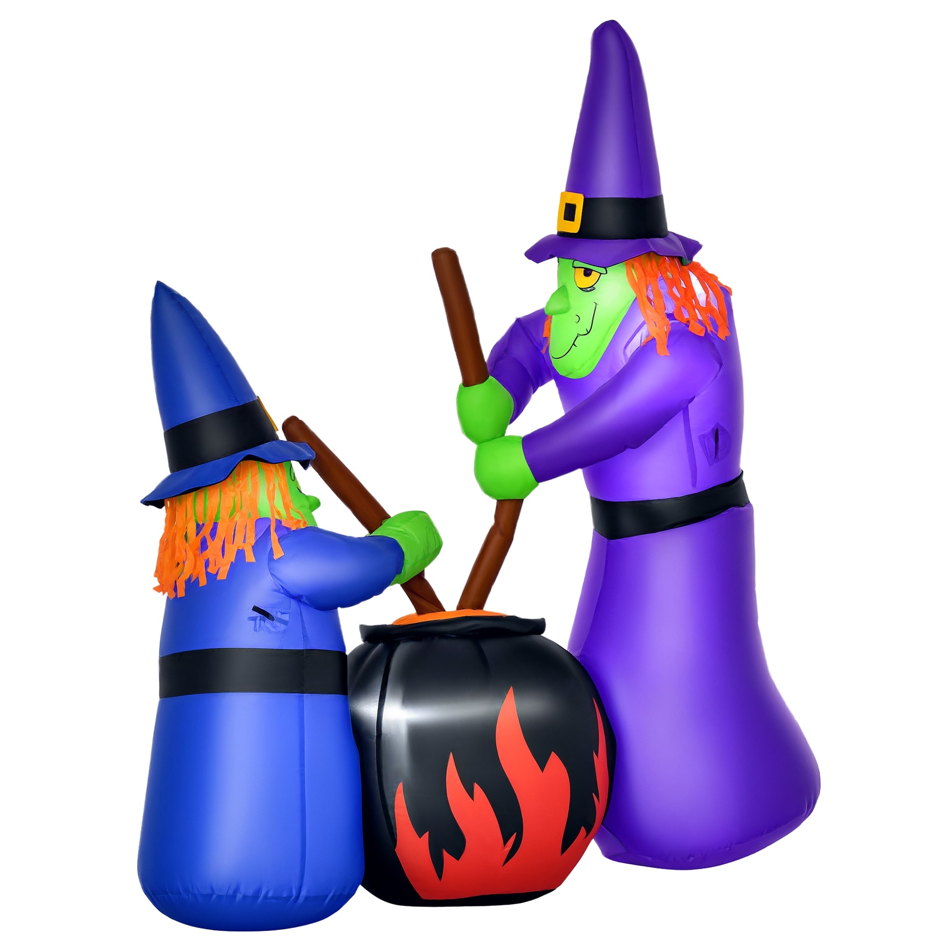 Outdoor Yard Colorful 5.5ft Blow Up Inflatable Halloween Two Old Witch and Magical Potions Decoration with LED for Indoor Outdoor House Party Display-Home Furnishings > Holiday & Seasonal > Halloween Decorations-DECOROLALA