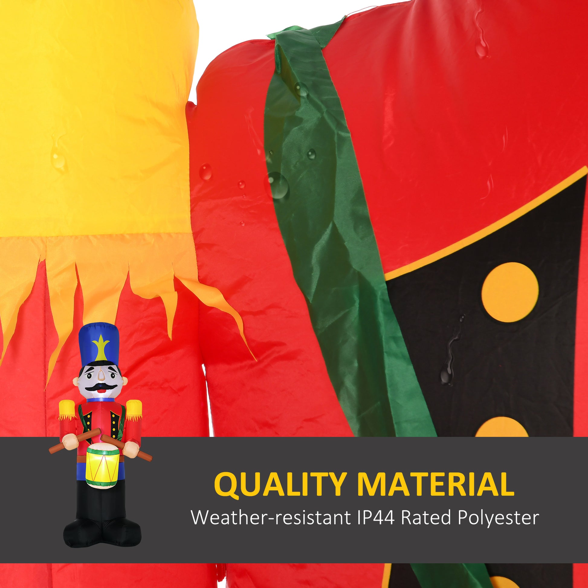 Outdoor Yard Colorful 8ft Inflatable Walnut Soldier Drum Beating with LED-Home Furnishings > Holiday & Seasonal > Christmas Decorations > Christmas Inflatables-DECOROLALA