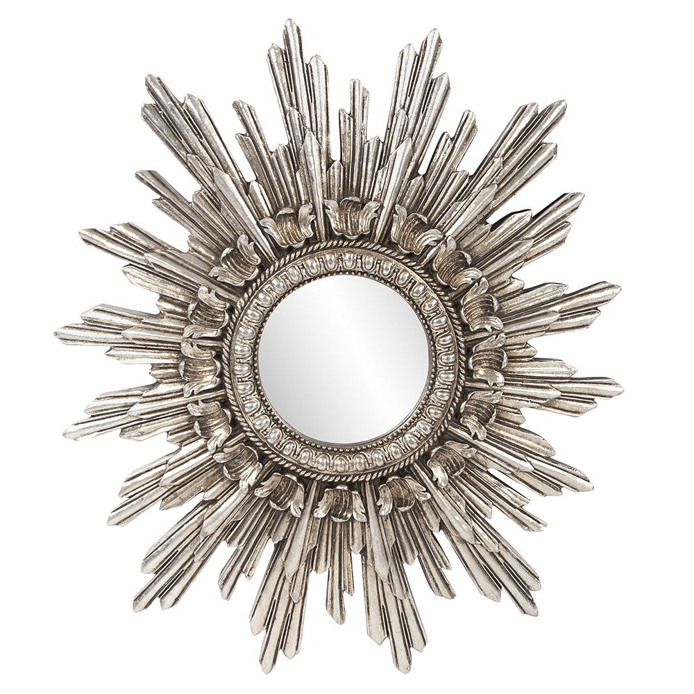 Oval Antiqued Silver Leaf Finish Mirror-Mirrors-DECOROLALA