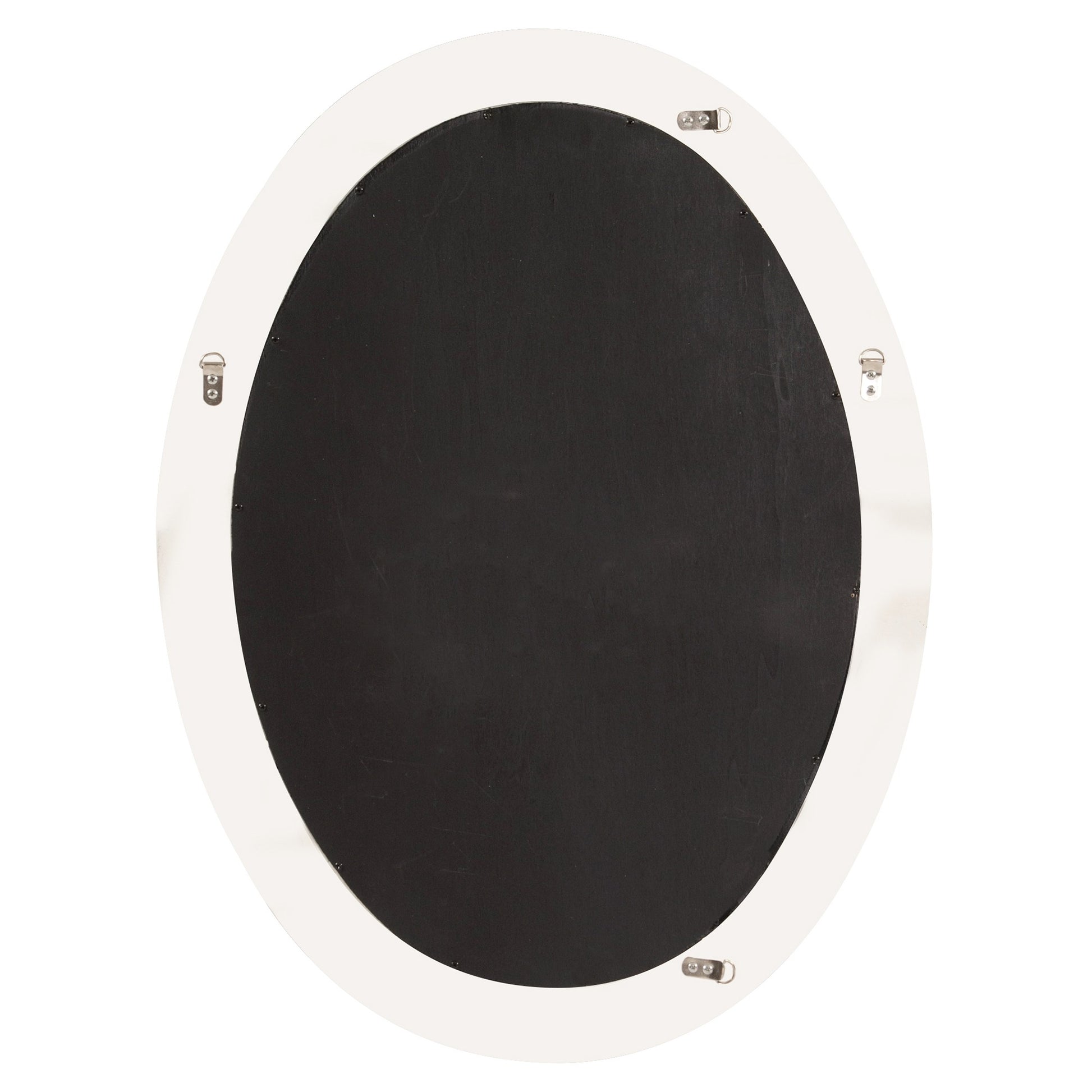 Oval Mirror In A Glossy White Wood Frame-Mirrors-DECOROLALA
