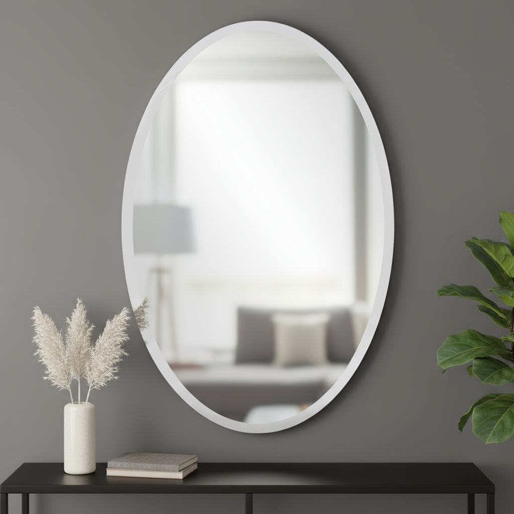 Oval Shaped Frameless Mirror-Mirrors-DECOROLALA