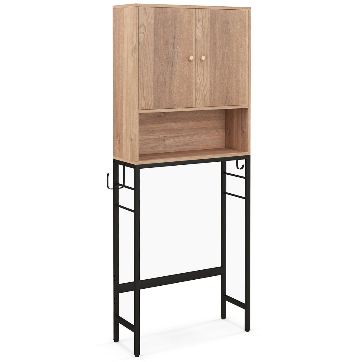 Over The Toilet Storage Cabinet with 2 Doors and Adjustable Shelf-Natural-Over the Toilet Storage-DECOROLALA