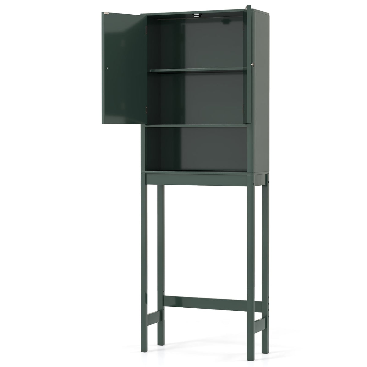 Over The Toilet Storage Cabinet with Fluted Doors-Green-Over the Toilet Storage-DECOROLALA