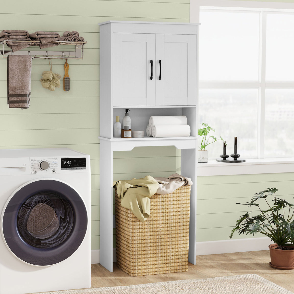 Over Toilet Space Saver Bathroom Organizer with Storage Cabinet-Over the Toilet Storage-DECOROLALA