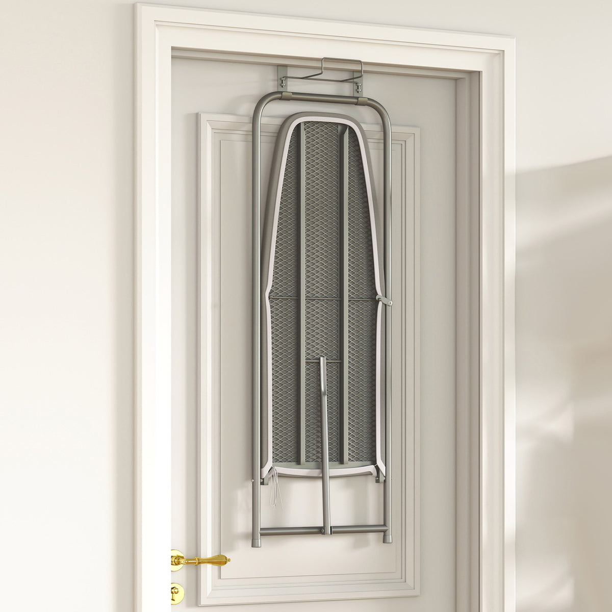 Over-the-Door Hanging Ironing Board - Gray Space-Saving Metal-Dryers-DECOROLALA